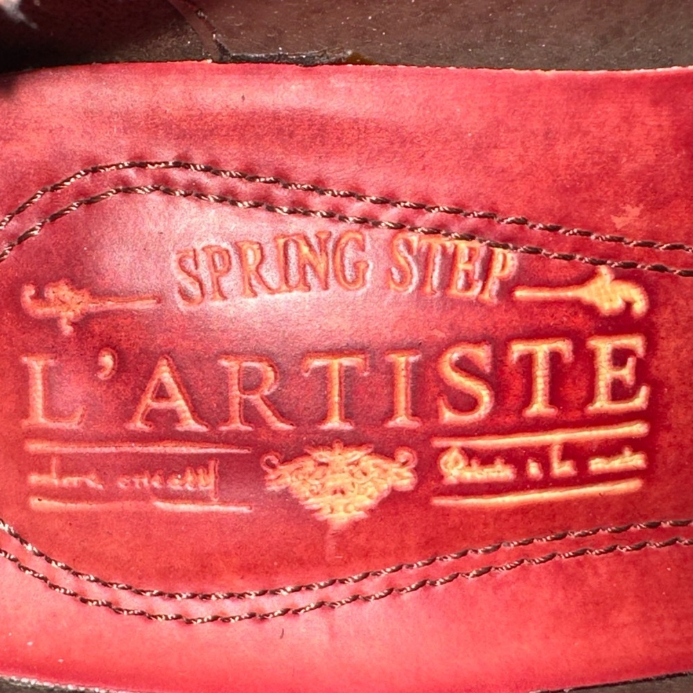 L’Artiste Leather Shoes Size 36 Red Black Zip Detail Artistic Comfort - Picture 7 of 9